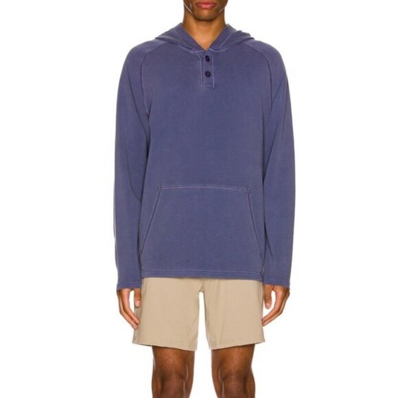 NEW Rhone Bolina Henley Hoodie Blue Medium 2021 Lightweight Hooded Sweatshirt M‎ - Picture 12 of 12